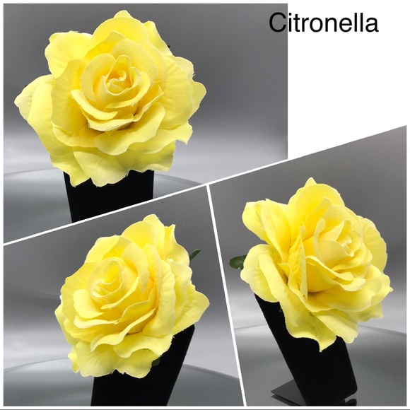 Gorgeous Fabric Layered Rose Flower Hair Clips NEW - Picture 4 of 4